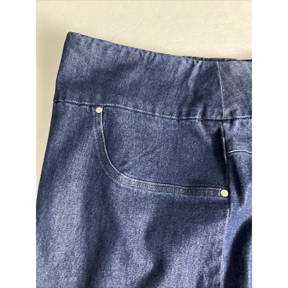 Ruby Rd. Women's Ankle Pants Size 24W Key Items Tencel Frayed Hem Dark Blue B40 - Picture 2 of 16